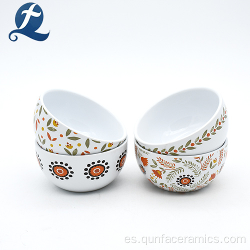 Tazones de cerámica de patrón chino impreso personalizado